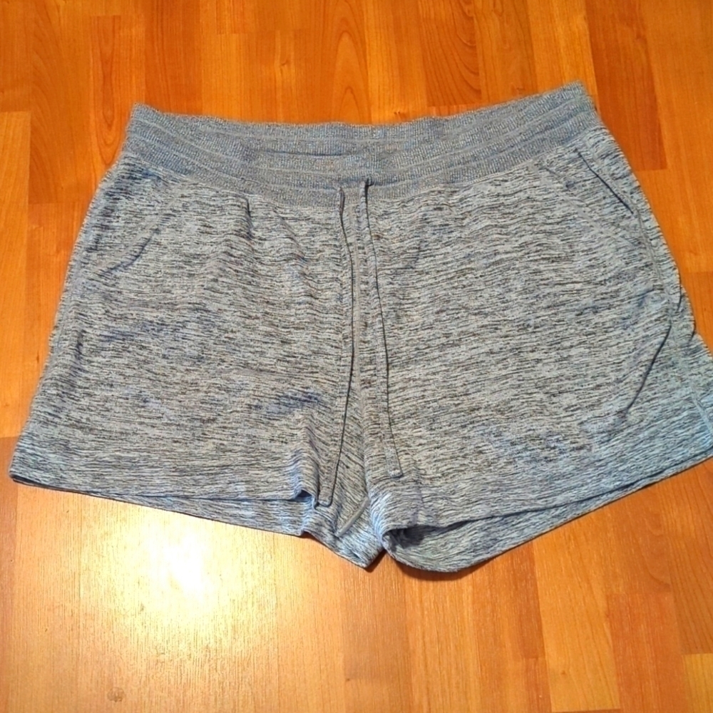 90 Degrees Heather Gray Cuffed Drawstring Short Shorts 3X